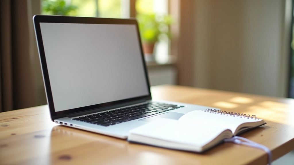 Ordinateur portable ouvert sur un bureau avec des notes manuscrites sur la stratégie de monétisation