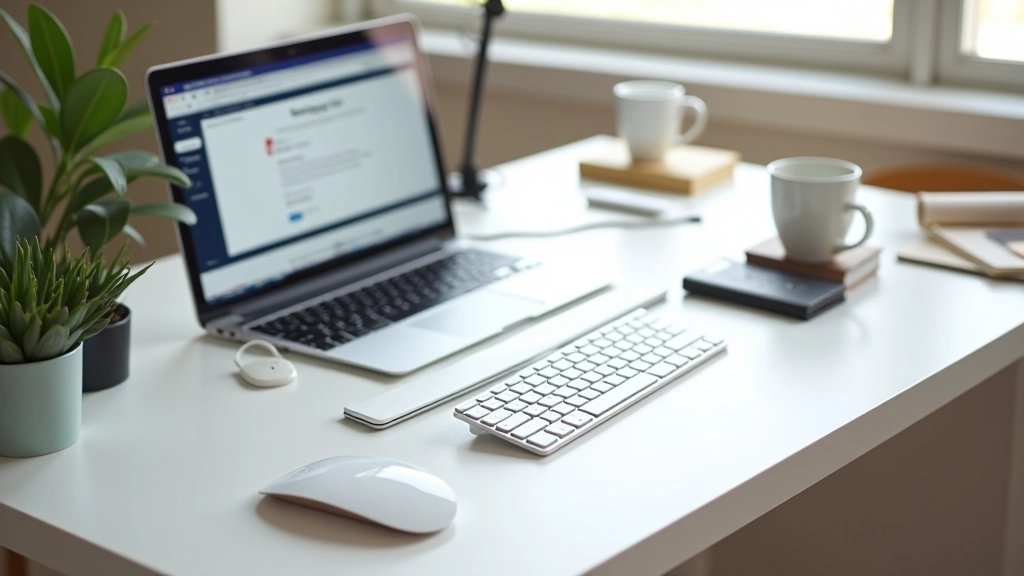 Ordinateur portable avec un clavier mécanique et une souris, prêt pour commencer le travail en ligne